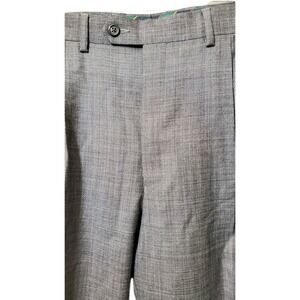 Chaps Mens Dress Pants Gray 100% Wool Straight Pleated Trousers 36x30 New W/Tags
